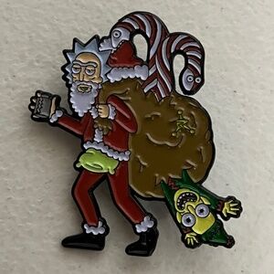 Rick & Mort Homer Simpson Mash Up Christmas Enamel Pin Mr Hanky Poo Cartoon New
